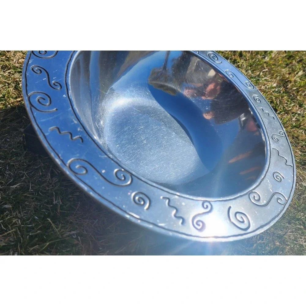 Vintage Wilton Armetale Large Pewter Serving Bowl Pizzazz Southwestern Style